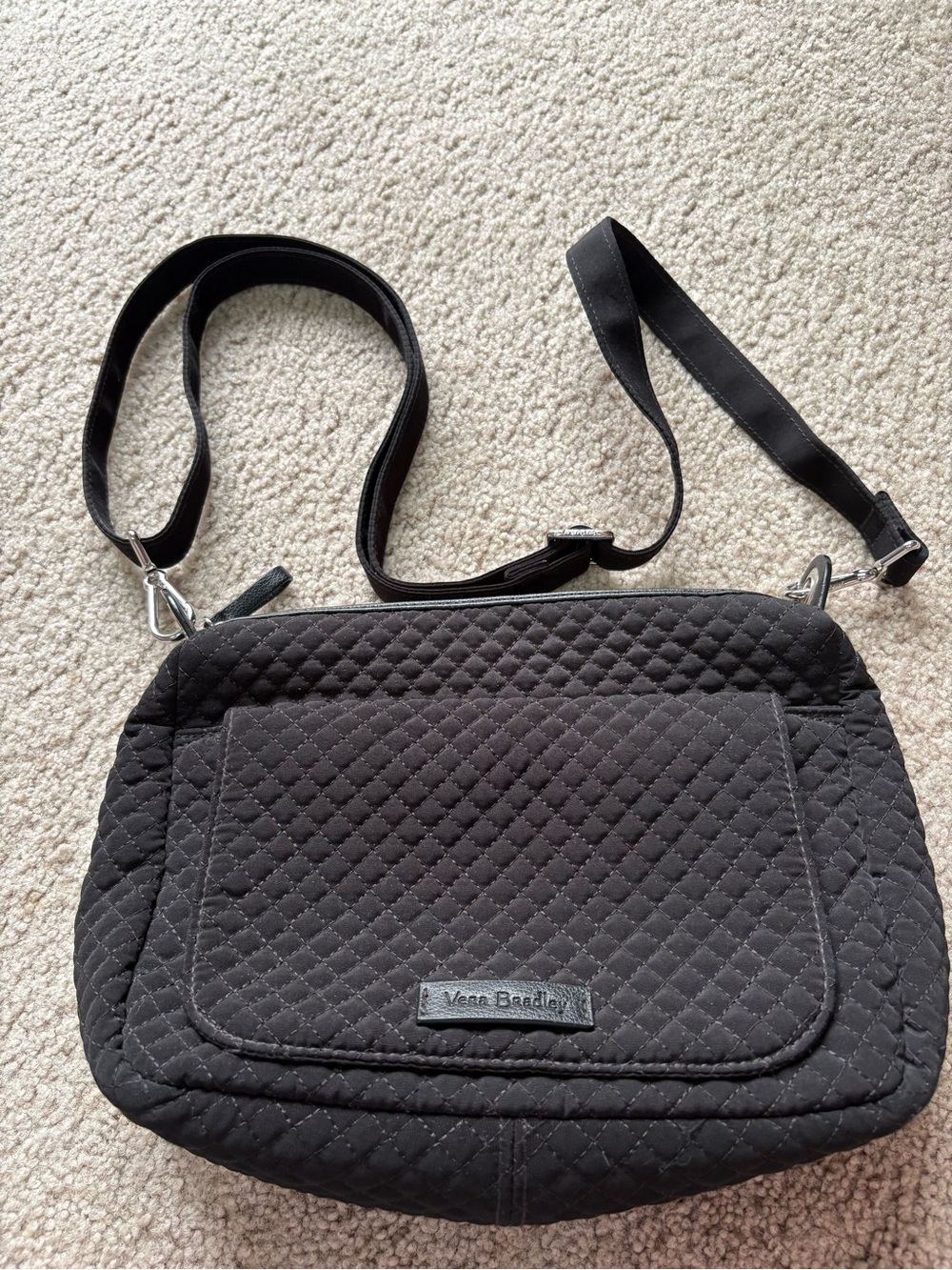 Vera Bradley Black Quilted Crossbody Shoulder Bag
